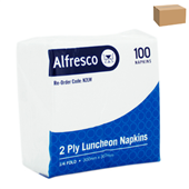 Alfresco Napkins Lunch 2 PLY White 2000CTN