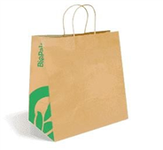 BIOPAK BROWN PAPER BAG TWIST HANDLE JUMBO 10PK
