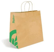 BIOPAK BROWN PAPER BAG TWIST HANDLE JUMBO 50PK