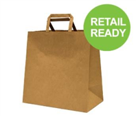 BROWN PAPER BAG FLAT HANDLE 280X280X150MM 250CTN