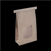 BROWN PAPER BAG LARGE WINDOW TIN TIE