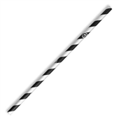 Biopak Paper Straws Regular Black Stripe 2500CTN