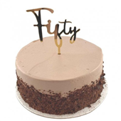 Cake Topper Acrylic Gold Fifty