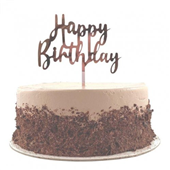 Cake Topper Acrylic Rose Gold Hbd