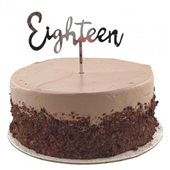 Cake Topper Acrylic Silver Eighteen