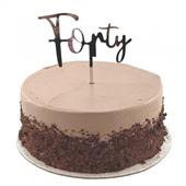 Cake Topper Acrylic Silver Forty