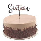Cake Topper Acrylic Silver Sixteen