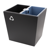 Compass Bin Twin Leatherette Recycle 14L