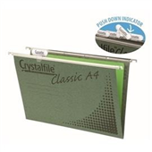 Crystalfile A4 Suspension Files Green 20Pack With Tabs And Inserts