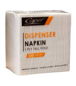 Dispenser Napkin White Tall Fold 250 Pack