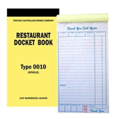 Docket Book 0010 Restaurant Single Copy Large 100 Sheet