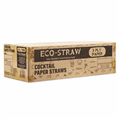 Eco Straw Cocktail Paper 3PLY Red Stripe 250PK 10CTN