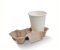 Ecoware Moulded Fibre Carry Tray 2 Cup 400CTN