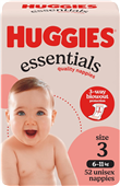Huggies Essentials Nappies Crawler 52PK 611kg Size 3