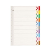 MARBIG 35017 DIVIDERS INDEX A4 COLOUR 10 TAB