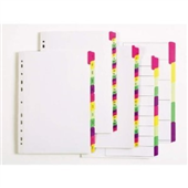 MARBIG 36017 DIVIDERS REINFORCED BOARD A4 FLUORO 10 TAB
