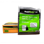 RapidClean Garbage Bag 240L Heavy Duty Black 25PK 4CTN
