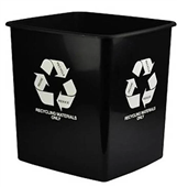 Recycling Materials Only 15L Bins No Lid Black