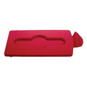 Rubbermaid Slim Jim Station Red Lid Closed Landfill 2007192