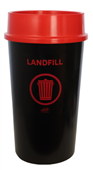 Sabco Bin Recycling Landfill with Red Lid 60L