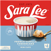 Sara Lee Mini Cups French Vanilla Cheesecake 320G 4PK