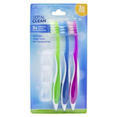 Total Clean Tooth Brush With Caps 3PK