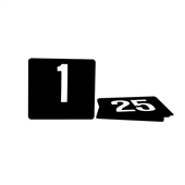 Trenton Table Number White on Black Set of 125