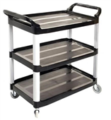 Utility Cart Sabco 3 Shelf Black